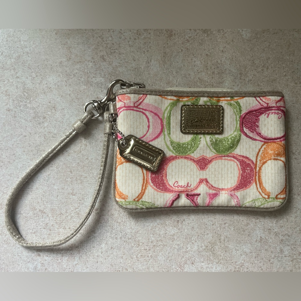 Women’s Coach Poppy Dream Multicoloured Signature C Scribble Wristlet
